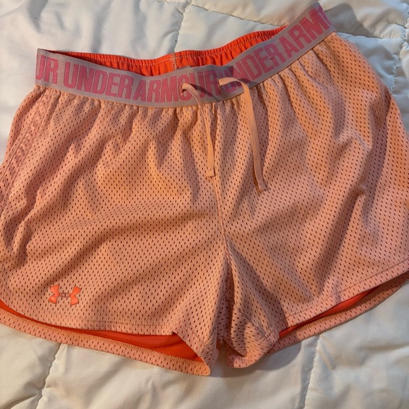 Under Armour Women's Peach Athletic Shorts - Picture 1 of 4